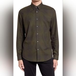 Theory NWT! Irving Button Down LS Shirt Grove Check - sz. L